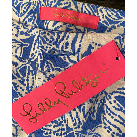 Lilly Pulitzer Kelly Skinny Ankle Dress Pants Coastal Blue White Fancy F… - Picture 11 of 16